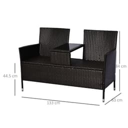 image-Companion Seat Table Chair Conservatory Rattan Loveseat Garden Bench