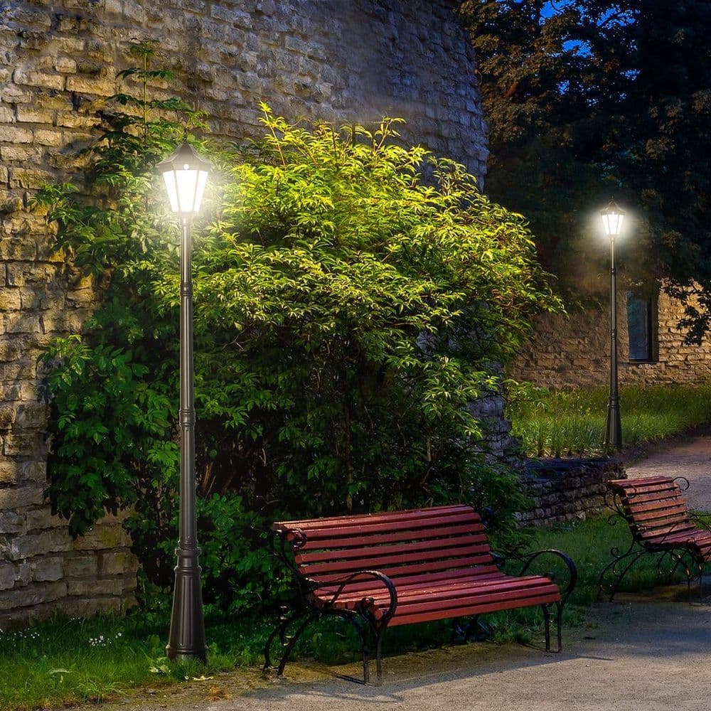 image-2.4m Garden Lamp Post Light LED Solar Powered Patio Path Lighting Lamp