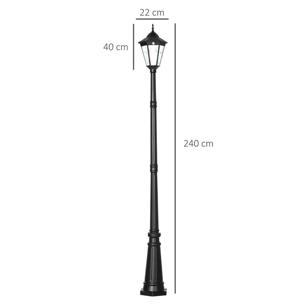 image-2.4m Garden Lamp Post Light LED Solar Powered Patio Path Lighting Lamp