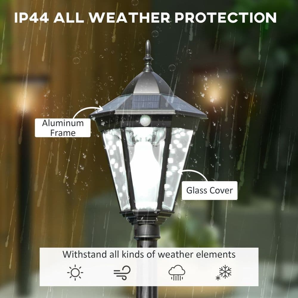 image-2.4m Garden Lamp Post Light LED Solar Powered Patio Path Lighting Lamp