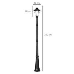 image-2.4m Garden Lamp Post Light LED Solar Powered Patio Path Lighting Lamp