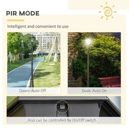 image-2.4m Garden Lamp Post Light LED Solar Powered Patio Path Lighting Lamp