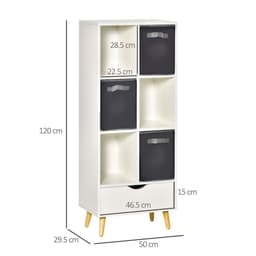 image-Modern Bookcase Tall Bookcase with Storage Shelves Drawer for Study