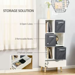 image-Modern Bookcase Tall Bookcase with Storage Shelves Drawer for Study