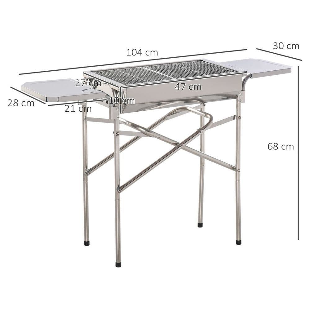 image-BBQ Charcoal Barbecue Grill Outdoor Garden Picnic Stainless Steel New