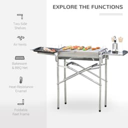 image-BBQ Charcoal Barbecue Grill Outdoor Garden Picnic Stainless Steel New