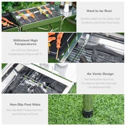 image-BBQ Charcoal Barbecue Grill Outdoor Garden Picnic Stainless Steel New