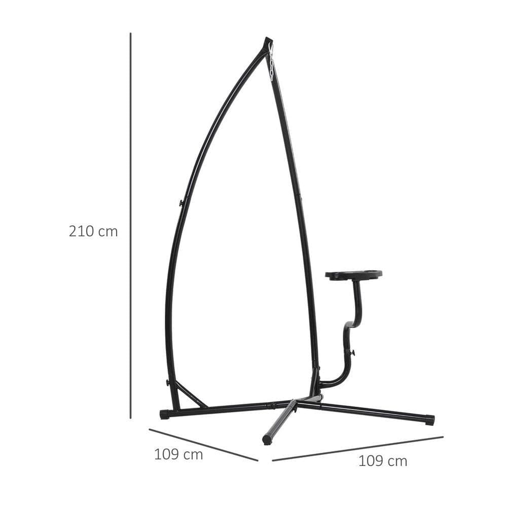 image-Hammock Chair Stand Only Heavy Duty Metal C-Stand Indoor or Outdoor