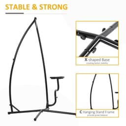 image-Hammock Chair Stand Only Heavy Duty Metal C-Stand Indoor or Outdoor