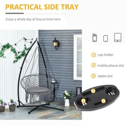 image-Hammock Chair Stand Only Heavy Duty Metal C-Stand Indoor or Outdoor