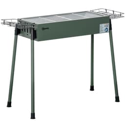 image-Portable Charcoal Barbecue Grill with Seasoning Baskets and Hooks