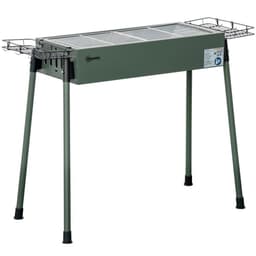 image-Portable Charcoal Barbecue Grill with Seasoning Baskets and Hooks