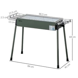 image-Portable Charcoal Barbecue Grill with Seasoning Baskets and Hooks