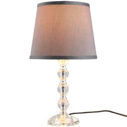 image-Crystallite Table Lamp w/ Fabric Lampshade Switch Beautiful Glass Elegant
