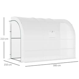 image-300 x 150 x 213 Plant Greenhouse Garden Nursery w/ Cover Window, White
