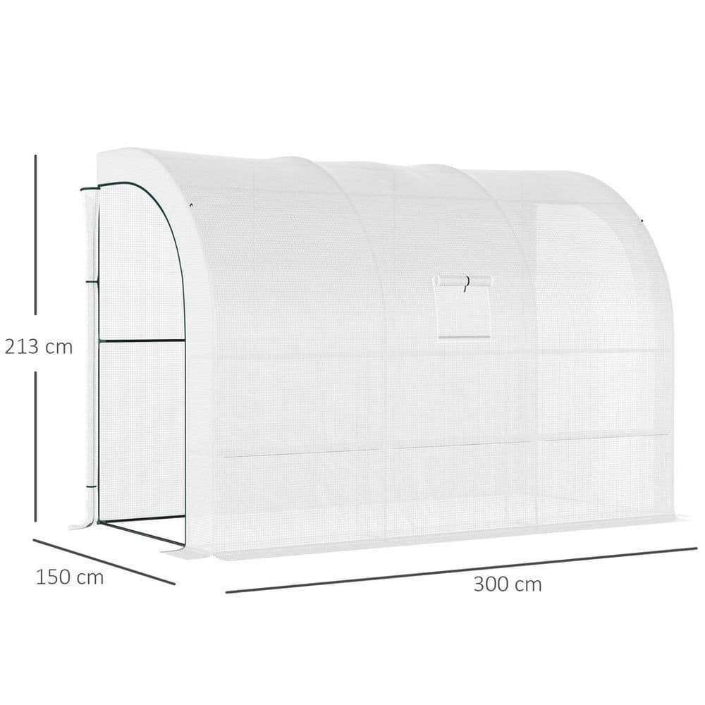 image-300 x 150 x 213 Plant Greenhouse Garden Nursery w/ Cover Window, White