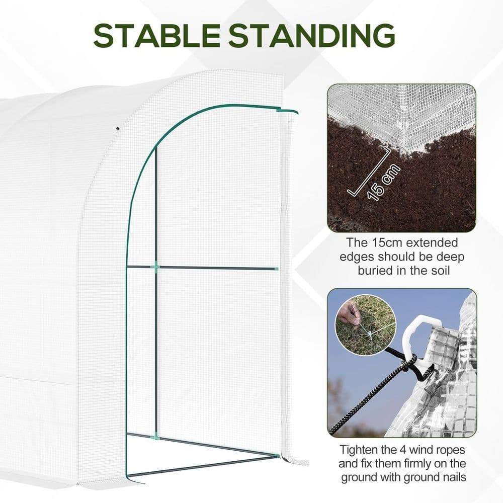 image-300 x 150 x 213 Plant Greenhouse Garden Nursery w/ Cover Window, White