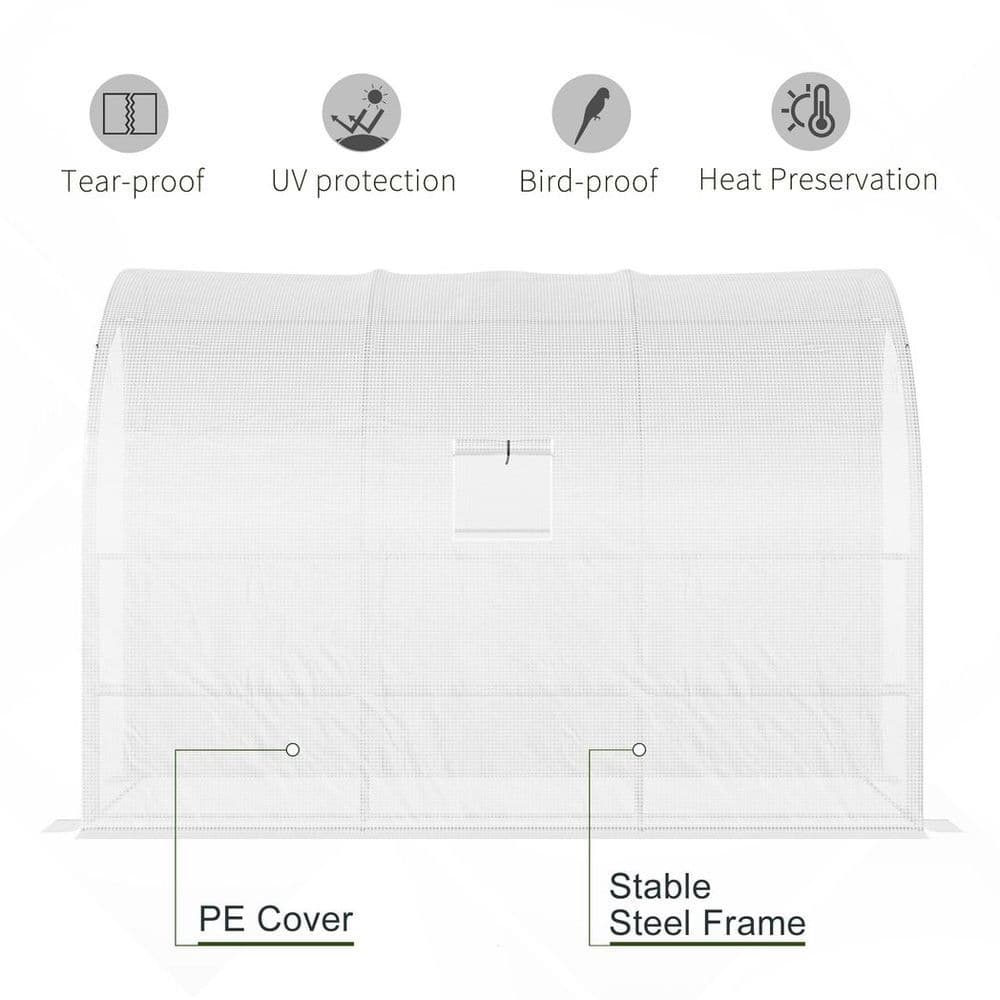 image-300 x 150 x 213 Plant Greenhouse Garden Nursery w/ Cover Window, White