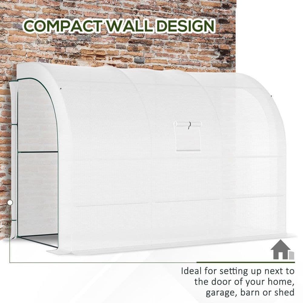 image-300 x 150 x 213 Plant Greenhouse Garden Nursery w/ Cover Window, White