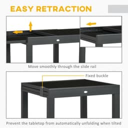 image-Extendable Outdoor Dining Table Patio Table with Aluminium Frame Black