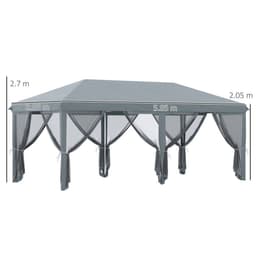 image-6 x 3m Pop Up Party Tent Canopy with 6 Removable Sidewalls Grey