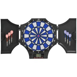 image-Electronic Dart Board Set with Cabinet, 31 Games, for 8 Players