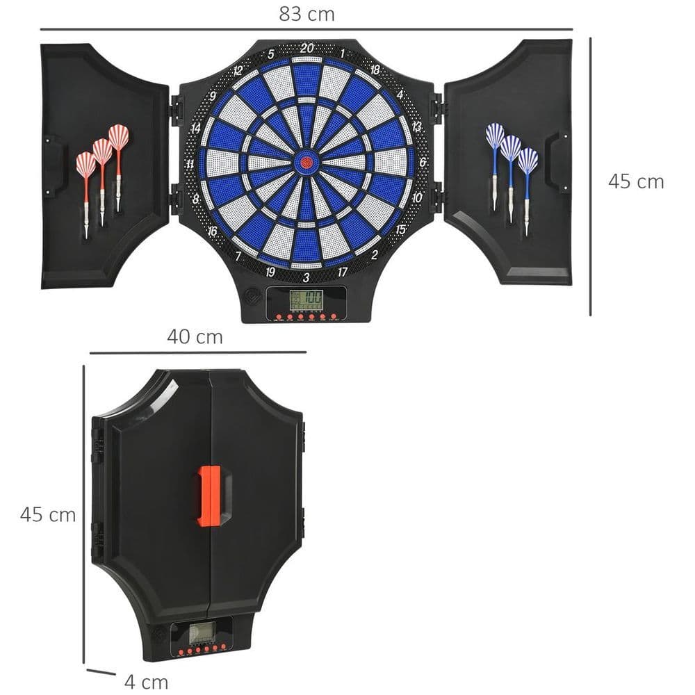 image-Electronic Dart Board Set with Cabinet, 31 Games, for 8 Players