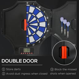 image-Electronic Dart Board Set with Cabinet, 31 Games, for 8 Players