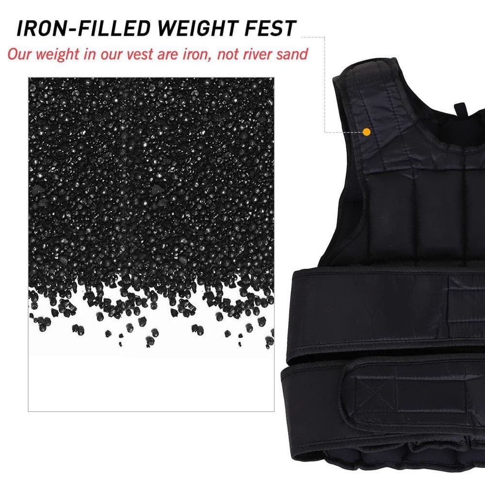 image-10KGS Adjustable Weight Vest Running Gym Training Weight Loss, Black