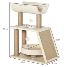 image-Cat Tree Kitten Tower w/ Scratching Post, Pad, Bed, Perch, Toy Ball