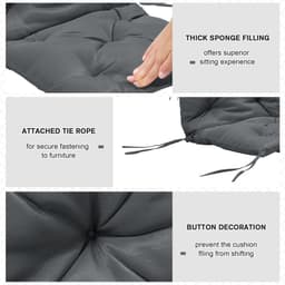 image-Set of 2 Garden Chair Cushions Seat Pad for Outdoor & Indoor Use