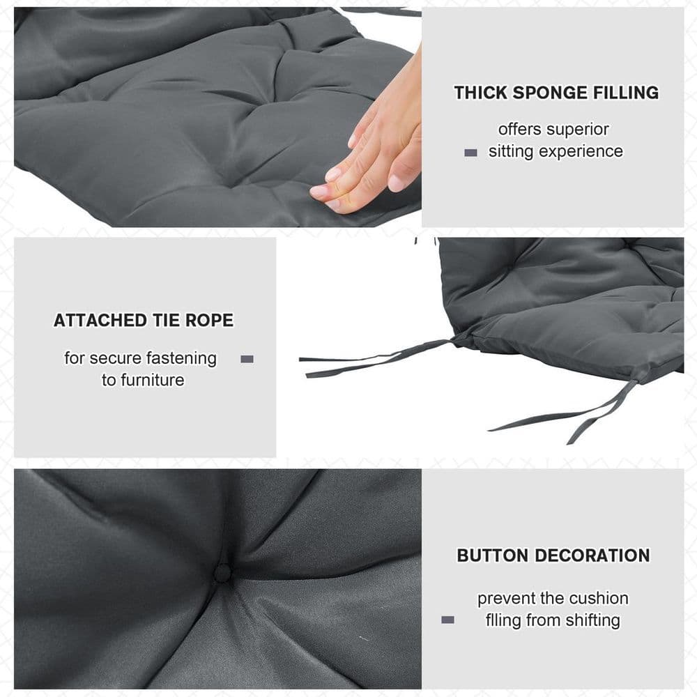 image-Set of 2 Garden Chair Cushions Seat Pad for Outdoor & Indoor Use