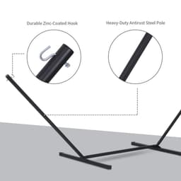 image-3.6m Long Metal Hammock Stand Frame Replacement Garden Outdoor Patio