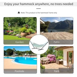 image-3.6m Long Metal Hammock Stand Frame Replacement Garden Outdoor Patio