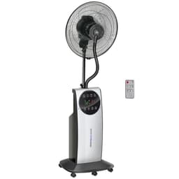 image-Pedestal Fan with Water Mist Spray Standing Fan w/ 3.1L Water Tank Black