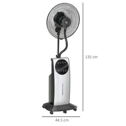 image-Pedestal Fan with Water Mist Spray Standing Fan w/ 3.1L Water Tank Black