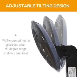 image-2kW Patio Heater Garden Wall Mount Electric Aluminium 3 Power Setting