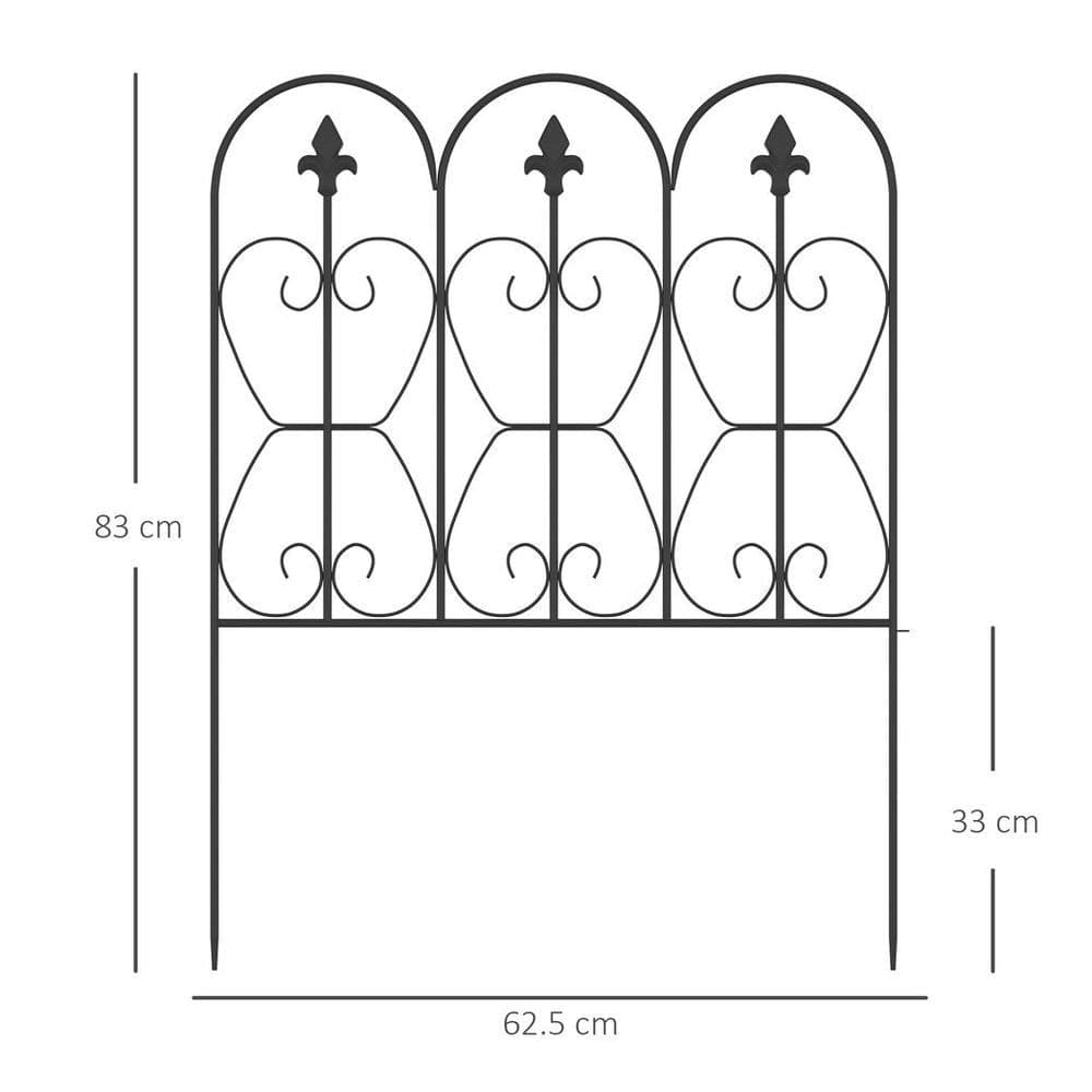 image-5PCs Decorative Garden Fencing Metal Border Edging