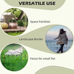 image-5PCs Decorative Garden Fencing Metal Border Edging