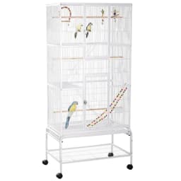 image-3 Tier Bird Cage W/ Stand Toy, for Canary Finch Cockatiel Parakeet Budgie