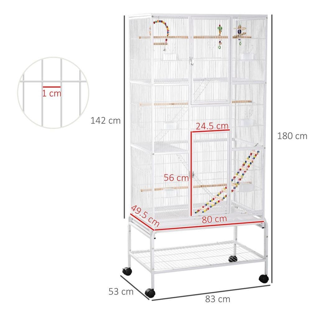 image-3 Tier Bird Cage W/ Stand Toy, for Canary Finch Cockatiel Parakeet Budgie