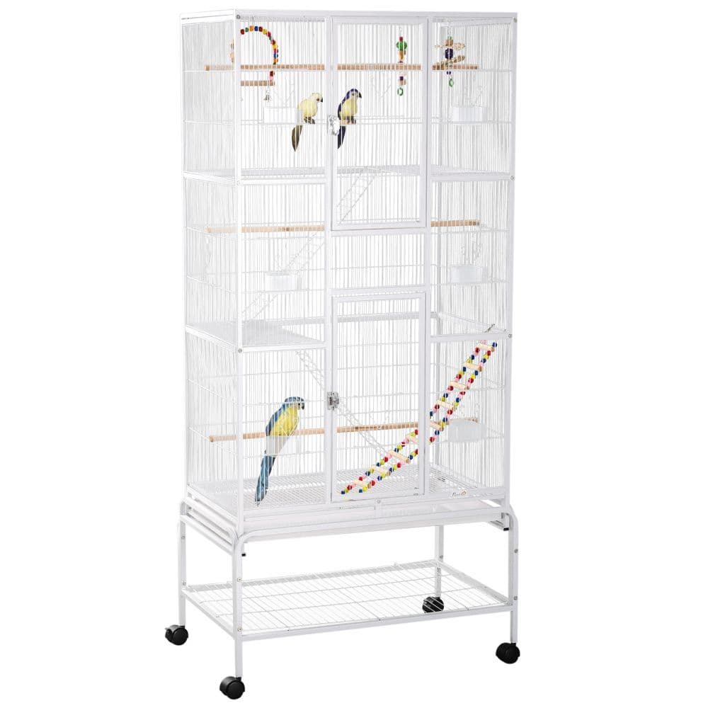 image-3 Tier Bird Cage W/ Stand Toy, for Canary Finch Cockatiel Parakeet Budgie