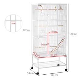 image-3 Tier Bird Cage W/ Stand Toy, for Canary Finch Cockatiel Parakeet Budgie