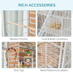 image-3 Tier Bird Cage W/ Stand Toy, for Canary Finch Cockatiel Parakeet Budgie