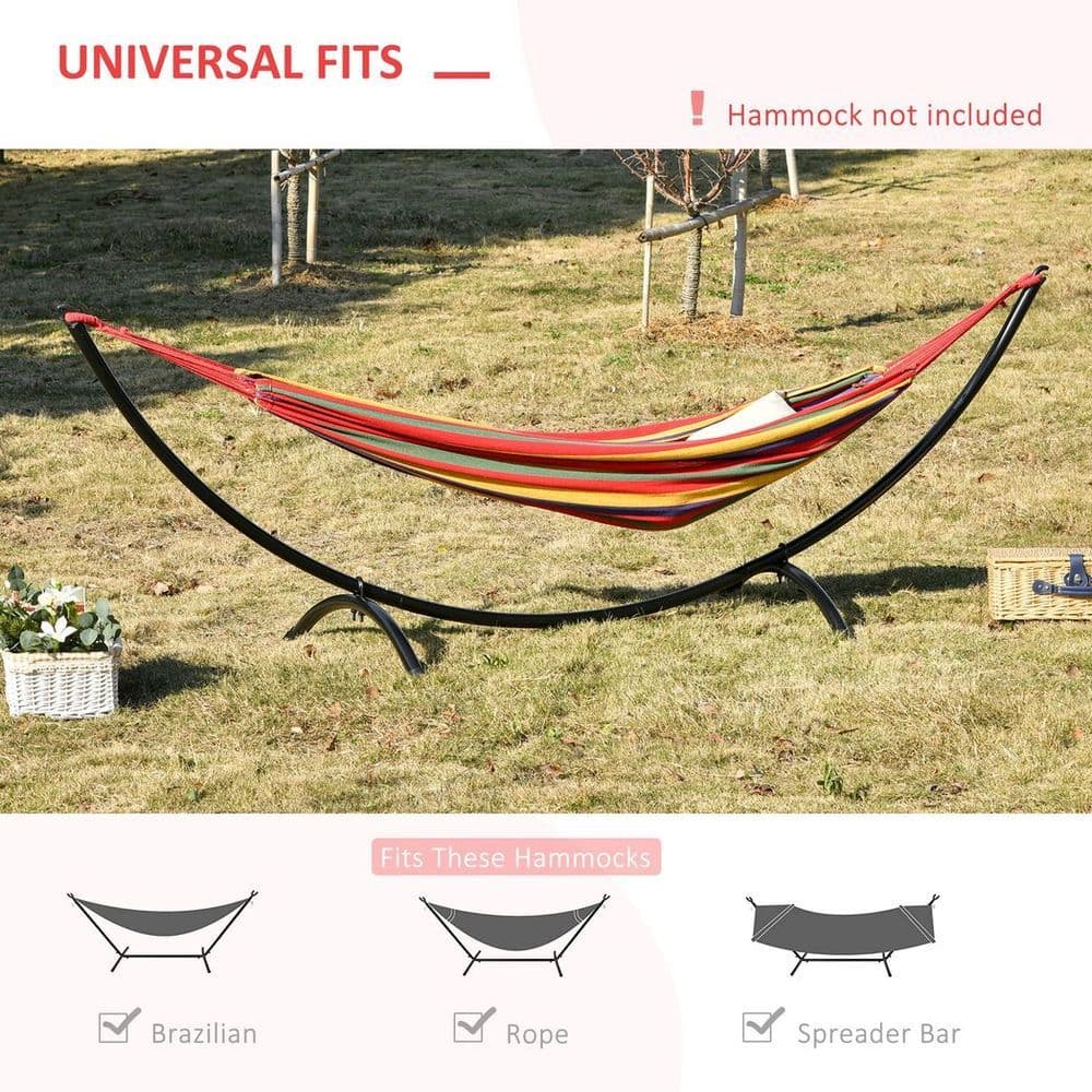 image-3(m) Metal Hammock Stand Frame Replacement Garden Outdoor Patio