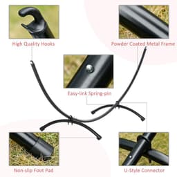 image-3(m) Metal Hammock Stand Frame Replacement Garden Outdoor Patio