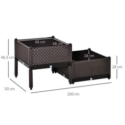 image-2-Piece Raised Garden Bed Planter Box for Flowers, Vegetables, Herbs
