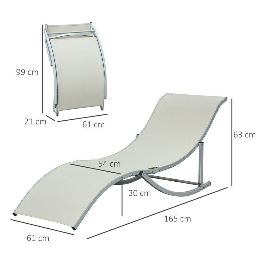 image-Set of 2 Zero Gravity Lounge Chair Recliners Sun Lounger Beige