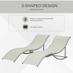 image-Set of 2 Zero Gravity Lounge Chair Recliners Sun Lounger Beige