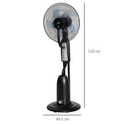 image-Pedestal Fan with Water Mist Spray Standing Fan w/ 2.8L Water Tank Black
